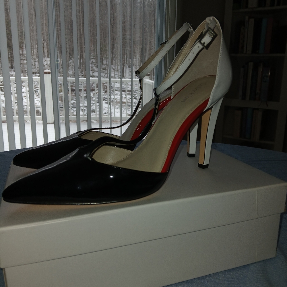 Calvin Klein Black and White Heels